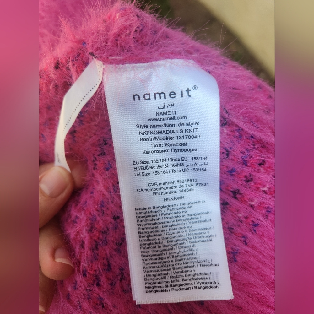 Name it Girls Fluffy Pink Sweater in size 13-14 yo